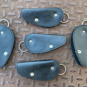 Key Chains Lot of 5 Wholesale Keys Holder Genuine Leather Black Keyrings Key Fob